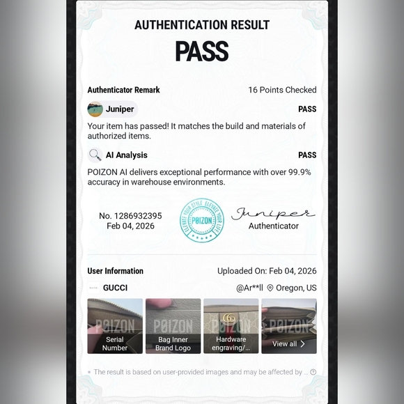 Gucci Ophidia GG Beige W/ Green & Red Sherry Zip Around Long Wallet (EUC)(COA)✨️ - Picture 15 of 15